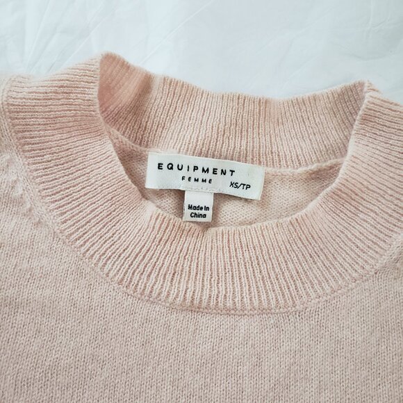 Equipment Femme  Melanie Wool Cashmere Crewneck Sweater Charm Pink Size XS $275 - Picture 11 of 11